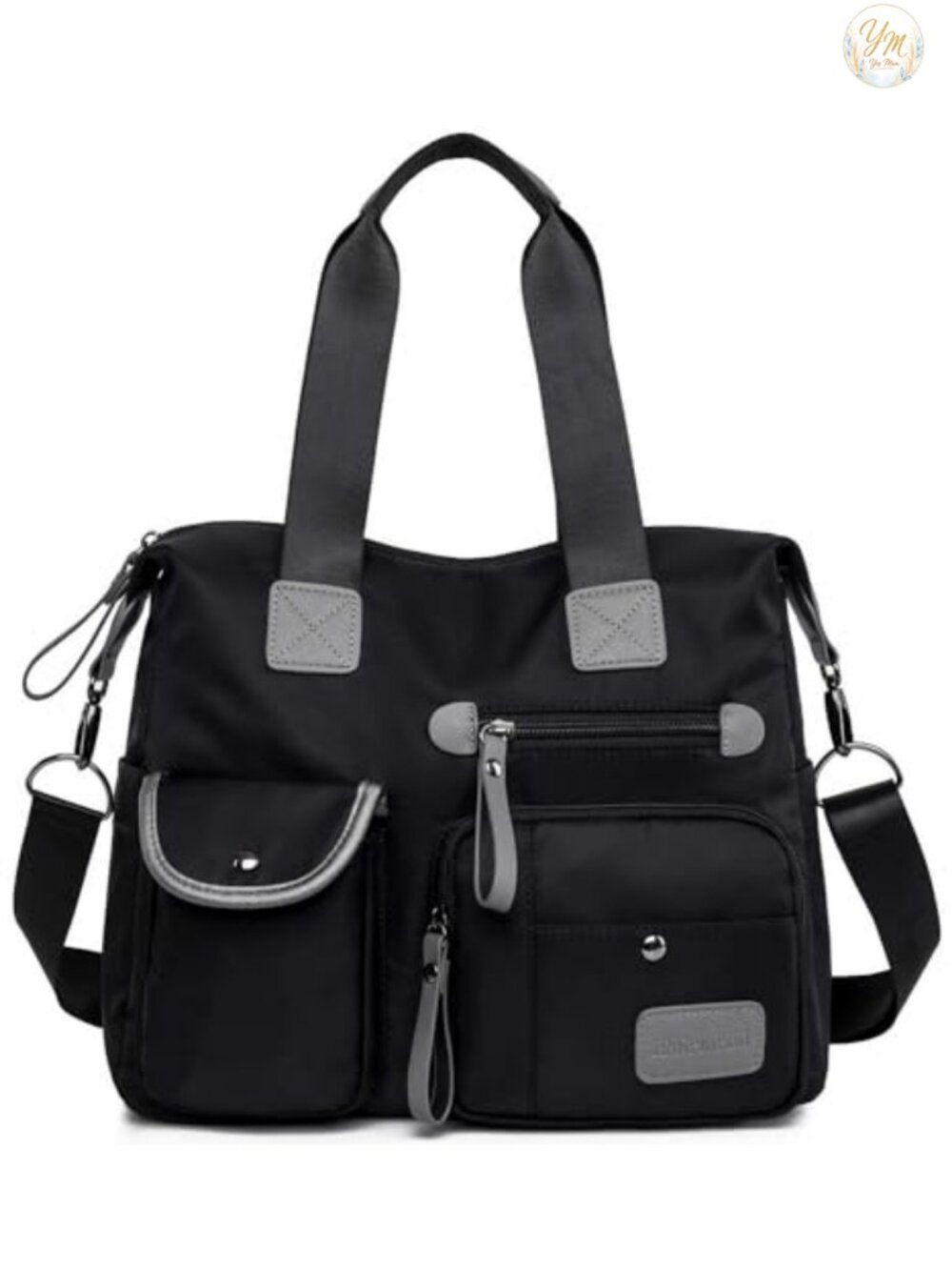 Nylon Tote Bag Multi Pockets Shoulder Handbag Crossbody Purse